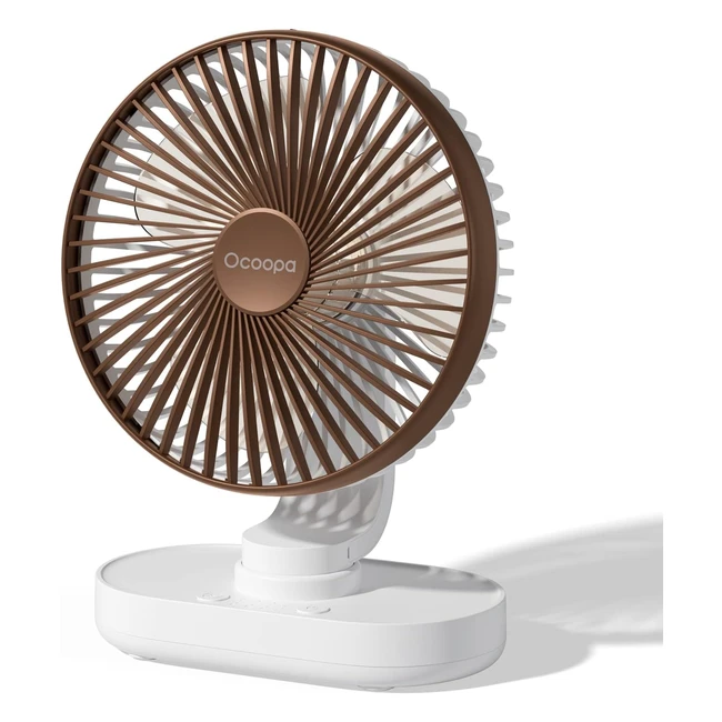 Ocoopa Quiet Desk Fan - Powerful 4 Speeds - USB Powered - 4000mAh Rechargeable Battery - Auto Oscillating - Cooling for Home, Office, Travel
