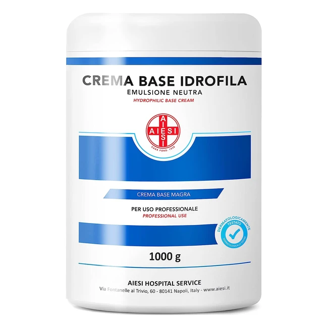 Crema Base Idrofila Emulsione Neutra Magra Pura 1kg - Made in Italy