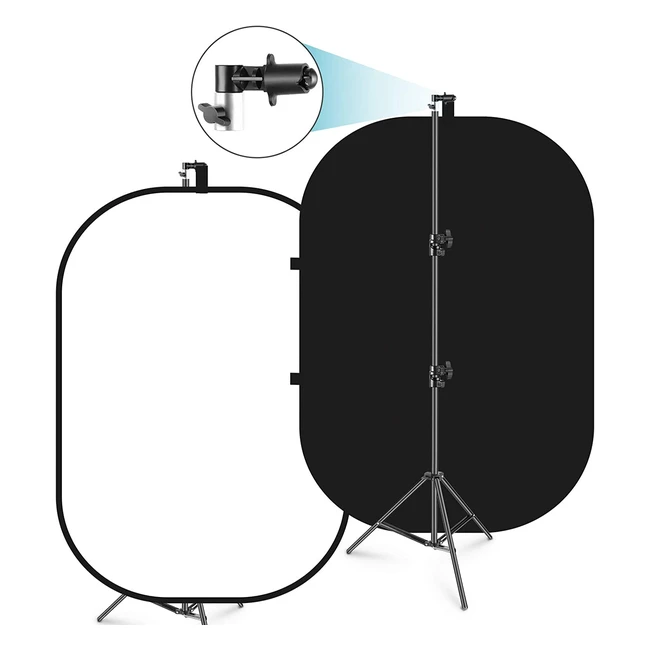 Neewer 150x200cm Fondale Pieghevole Chroma Key Bianco Nero 2in1 - Apertura Automatica