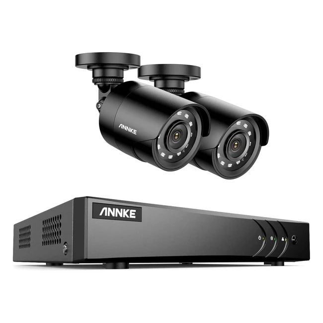Annke 4 Channel CCTV Camera Systems 5MP Lite H265 DVR + 2PCS 1080P HD Outdoor Bullet Cameras