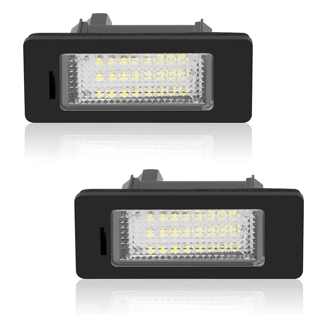 URAQT LED Number Plate Light 2 Pcs | Error Free | License Plate Lamp | Taillight | 12V White 6000K | Waterproof | Rear License Plate Lamps for BMW E39 E60 E82 E90 E92 E93 M3 E70 X5 M5 E88