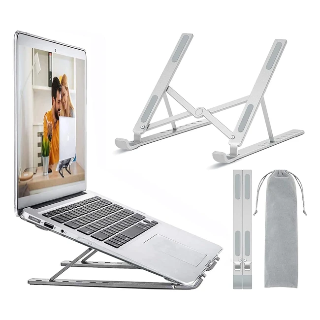 Soporte plegable para ordenador portátil, altura ajustable, compatible con MacBook Pro Air iPad Lenovo HP, 10-15.6 pulgadas