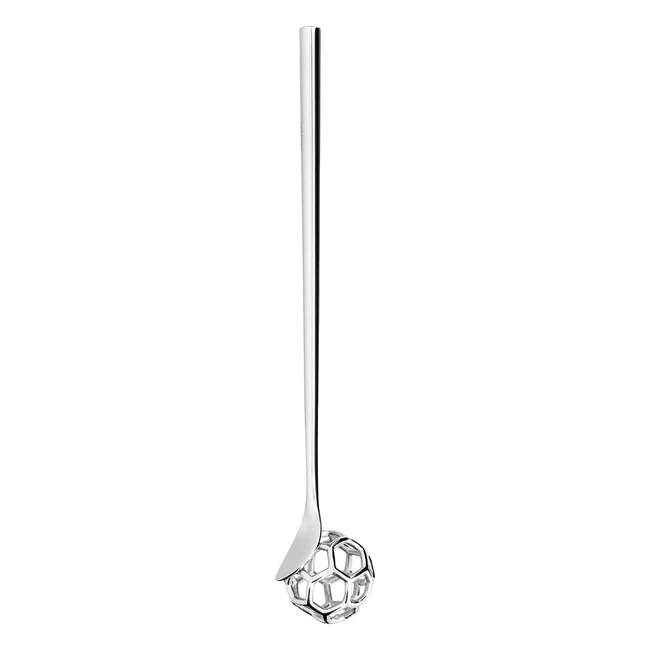 Alessi MMI28 Acacia Honey Dipper | 1810 Stainless Steel | Mirror Polished Silver