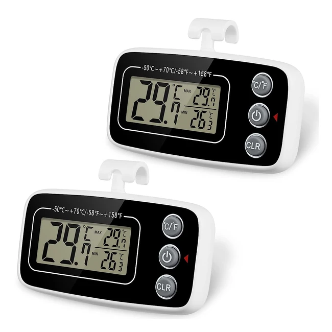 Termometro Frigorifero Vicloon 2pcs - Impermeabile Display LCD Batteria Sostit