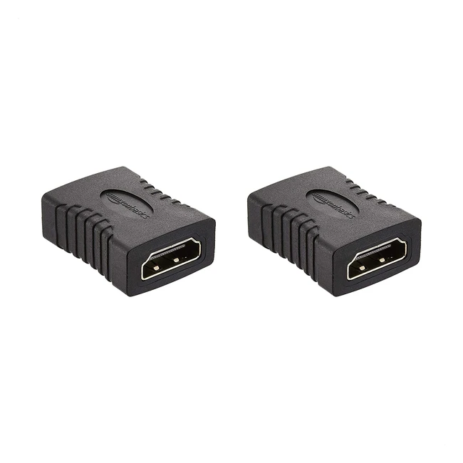 Amazon Basics HDMI Adapter 2er Pack 29x22mm Schwarz - 4K Video, Ethernet, ARC