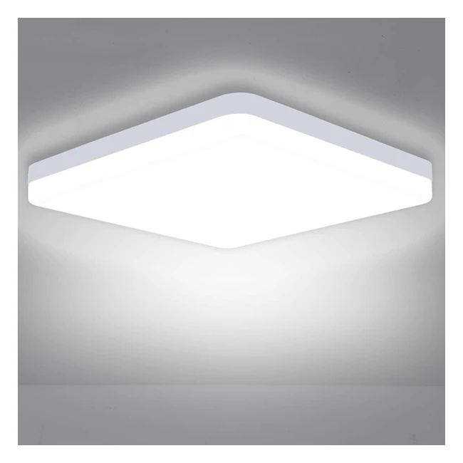 Ashuaqi LED Ceiling Light 36W 6500K Daylight White Square for Kitchen Bedroom