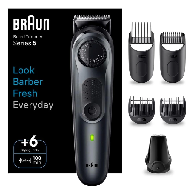 Tondeuse électrique barbe Braun Series 5 BT5450 - 6 outils de coiffure - Autonomie 100 min