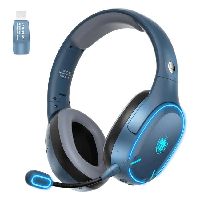 Auriculares Wireless PS4 PS5 Xbox One PC 24GHz Bluetooth - Azul