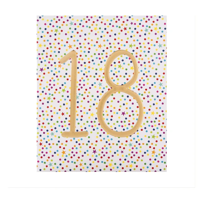 Carte d'anniversaire 18 ans Hallmark Studio feuille dorée motif gaufre