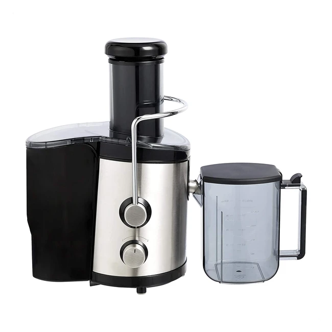 Amazon Basics MJ60JM01BUK Juicer 600W - Black | 2-Speed Operation, 1.25L Jug, Stainless Steel Base