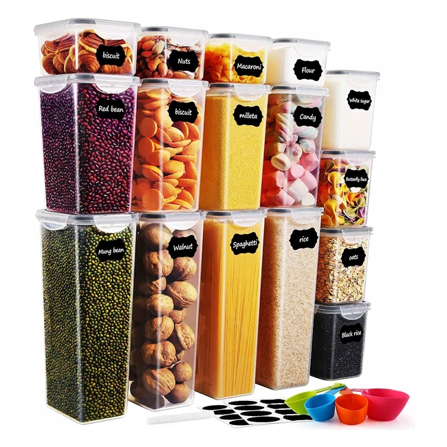 Boîtes de conservation alimentaire hermétiques - Lot de 16 boîtes en plastique sans BPA avec couvercles