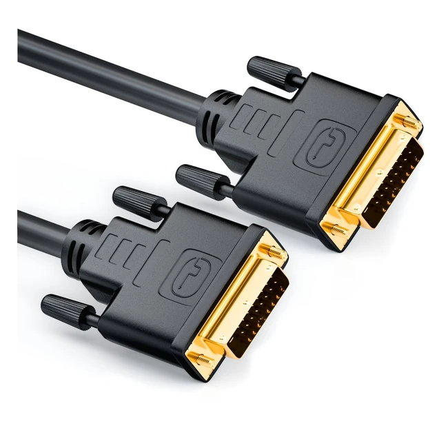 Câble DVI deleycon 5m - Haute résolution 2560x1600 - Connecteurs dorés - Filtres ferrite - Blindage multiple