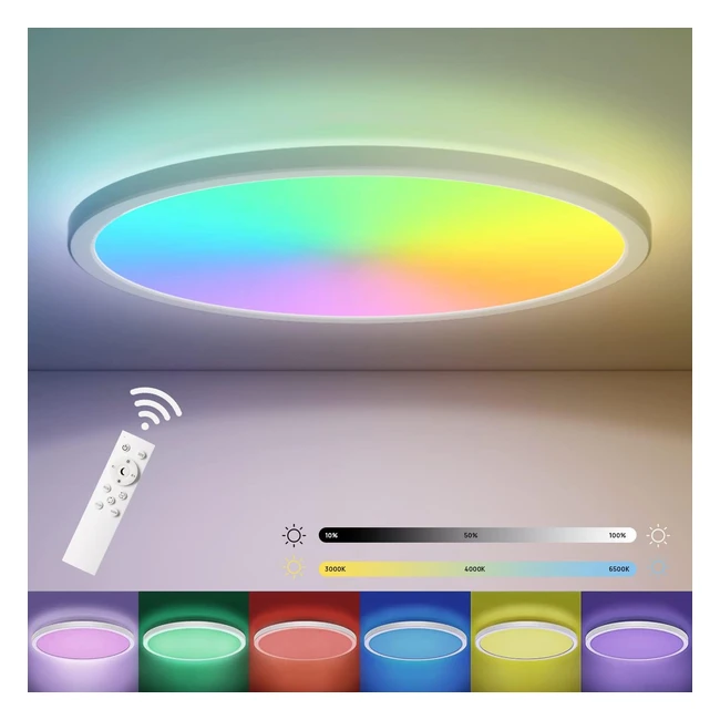 Matane LED Ceiling Light RGB Dimmable 24W | 12 Inch | Backlight | 3000K-6500K