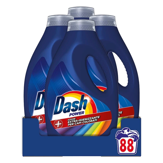 Dash Power Detersivo Liquido Lavatrice 88 Lavaggi - Extraigienizzante, Efficace a Freddo e in Cicli Brevi
