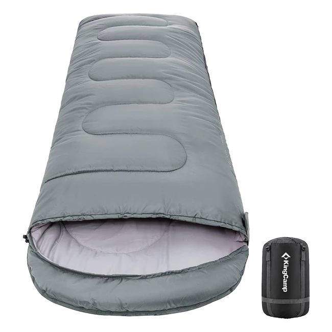 Saco de dormir KingCamp con cabecera, impermeable y portátil - 34 estaciones