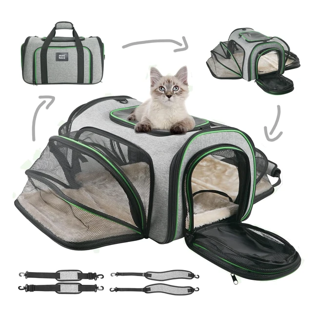 Sac de transport pour chat chien Minthouz - Respirant et pliable - Référence: XYZ - Idéal pour les voyages en avion et en voiture