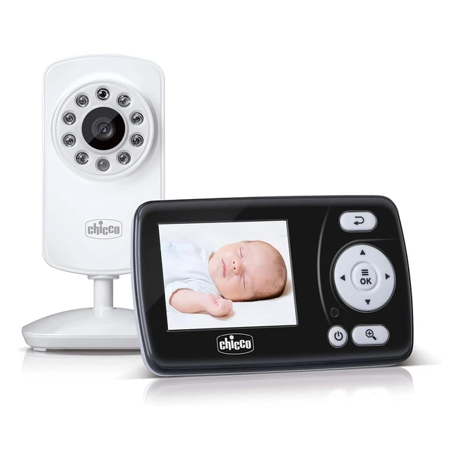 Chicco Baby Monitor Video Smart - Videocamera per Neonati e Bambini - LCD a Colori - Nero Bianco
