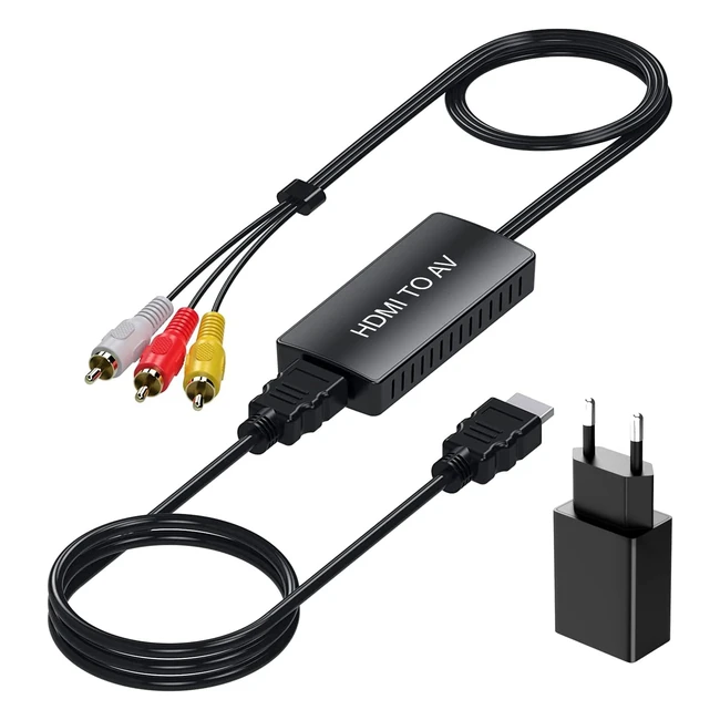 Convertidor HDMI a RCA | Adaptador de Audio y Video Compuesto | Compatible con PAL NTSC | PS One PS2 PS3 Ninten 64 | STB VHS VCR Blu-ray DVD Proyector