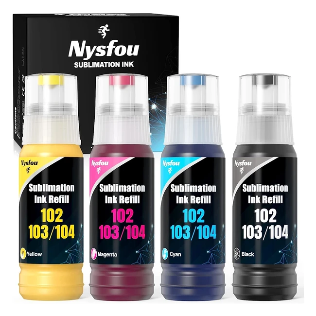 Nysfou Sublimation Ink for Epson Eco Tank ET2810 ET2820 ET1810 | High Performance & Easy Refill