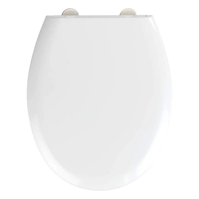 Wenko Rieti Toilettenbrille, hygienische WC-Sitz mit Softclose-Mechanismus, stabiler Toilettendeckel bis 350 kg, mit Fixclip-Befestigung, antibakterielles Duroplast, weiß