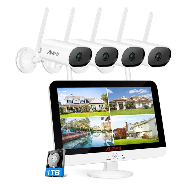 Kit de caméras de surveillance 5MP 8CH avec écran 13