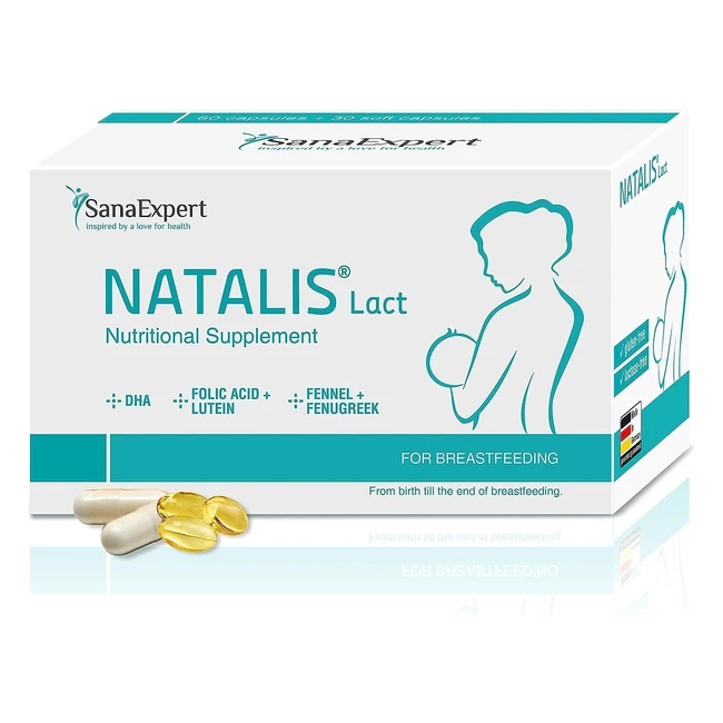 SanaExpert Natalis Lact - Integratore per l'allattamento con DHA, acido folico, finocchio e fieno greco - 90 capsule
