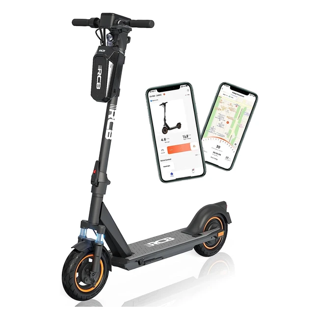 RCB Elektroroller E-Scooter mit Straßenzulassung, abemax 20km/h, Komfortable Stoßdämpfung, App-Verbindung, faltbar, sicheres Bremsensystem, LED-Display, Geschenk für Erwachsene und Jugendliche