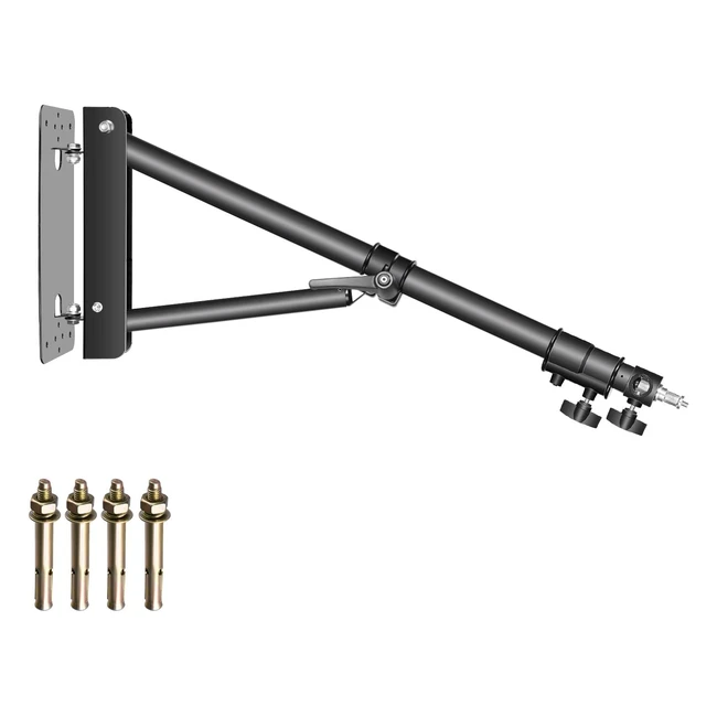 Neewer Triangle Wall Mounting Boom Arm for Photography Studio Video Strobe Lights - Max Length 708 inches - Black