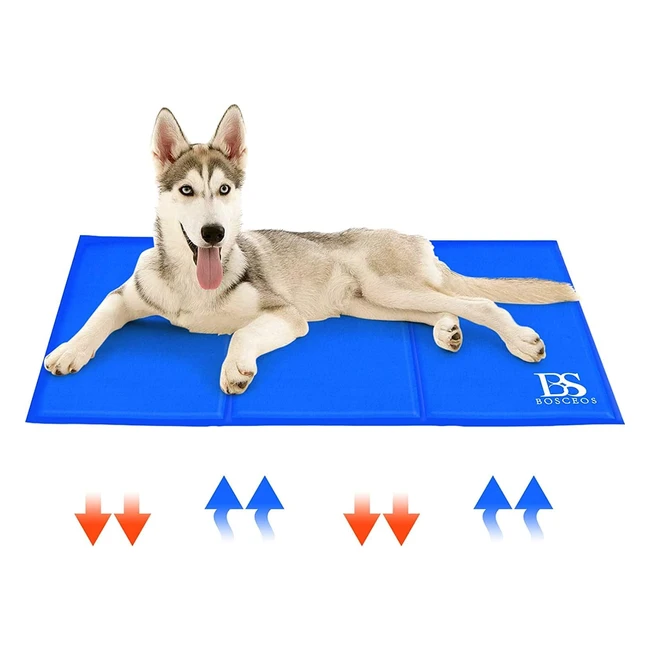 Bosceos Large Dog Cooling Mat - Waterproof & Scratchproof - Activated Gel - Keep Your Pet Cool - Ideal for Home & Travel - 90x50cm
