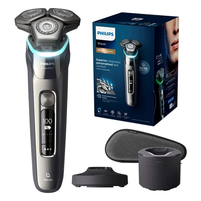 Philips Shaver Series 9000 - Wet  Dry Electric Shaver  SkinIQ Technology