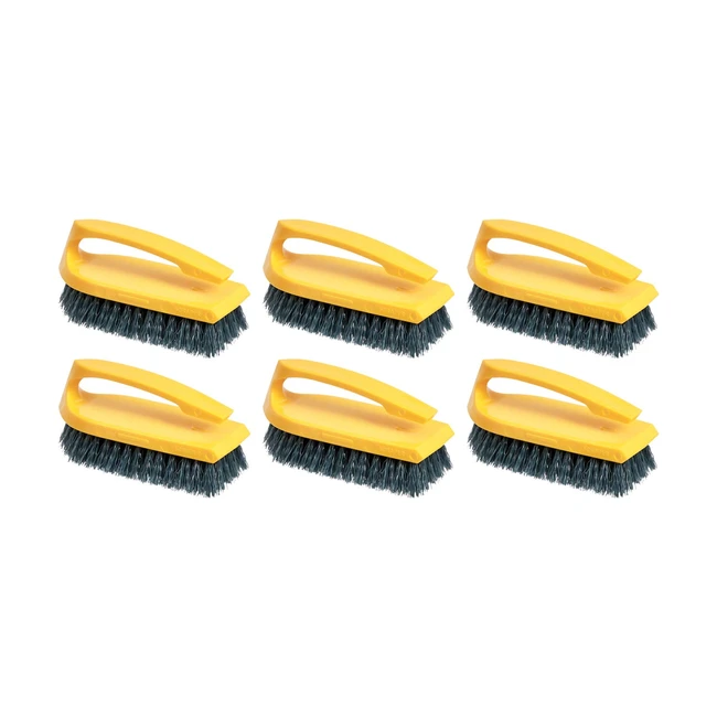 AmazonCommercial Floor Scrub Brush 6-Pack - Heavy-Duty, Stain-Resistant Bristles