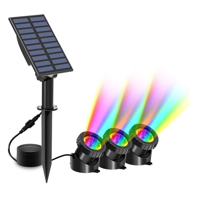 Lampe Solaire Sousmarines - 3 Packs Spots Solaire clairage Submersible - RGB C