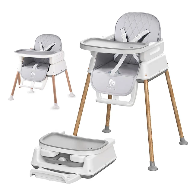 3 in 1 Baby High Chair - Bellababy Adjustable Convertible - Compact Lightweight