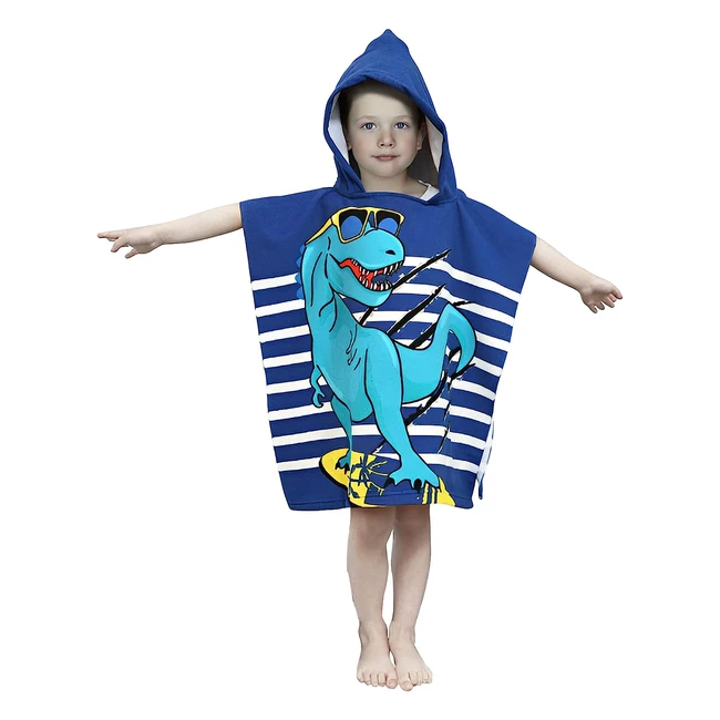 Poncho da bagno Joraki per bambini - Morbido asciugamano in microfibra con cappuccio - Ideale per spiaggia, piscina e doccia