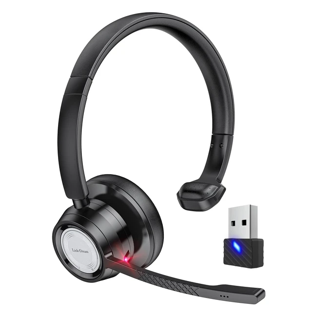 Auriculares Inalámbricos Bluetooth Link Dream BH60 - Cancelación de Ruido y Mic Mute - Ideal para Call Center y Oficina