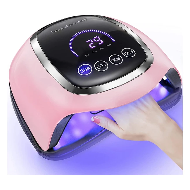 Naxbey LED Nail Lamp 168W UV Lamps for Gel Nails - Fast Drying LCD Touch Screen