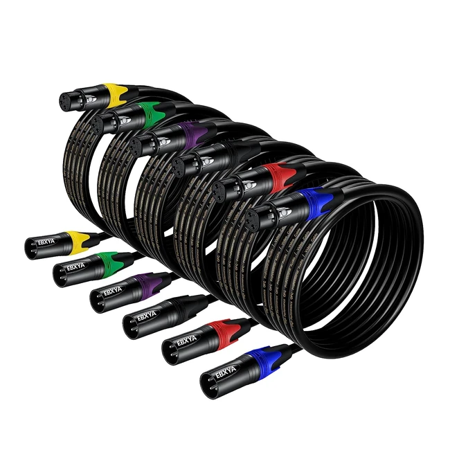 Cable XLR-XLR 2m, Paquete de 6, Alta Calidad y Durabilidad