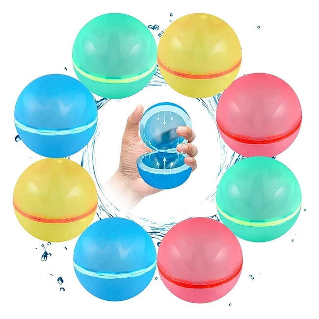 Soppycid 8er Pack wiederverwendbare Wasserpumpen Selbstschließende schnell befüllbare Silikonspraybälle für Kinder Erwachsene Outdoor-Sommer-Spaß Wasserspielzeug für Party Wasserpark Familien-Spiel