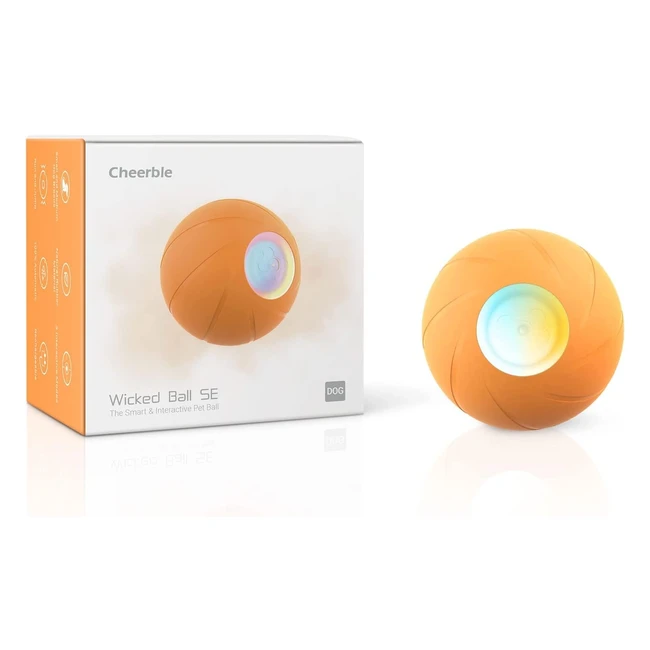 Cheerble Jouet Interactif Chien - Balle LED Scintillante - Rechargeable - Orange