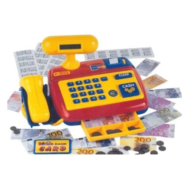 Caja Registradora Electrónica Theo Klein 9330 I Con Escáner, Calculadora y Sonido I Incluye Dinero de Juego I Juguetes para Niños de 3 años en adelante
