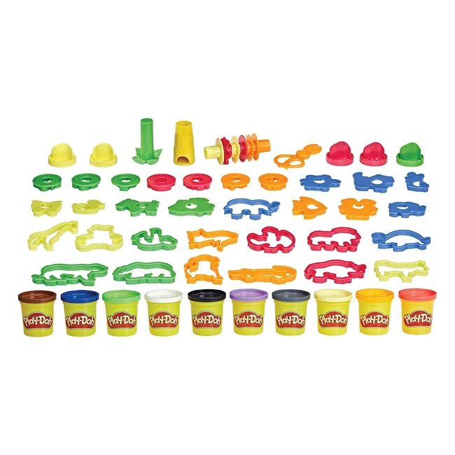 Coffret Animaux Aventuriers Play-Doh avec 45 Outils et 10 Pots - Stimule lImagi