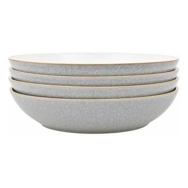 Denby 380048944 Elements 4 Piece Pasta Bowl Set - Grey  High Quality  Durable