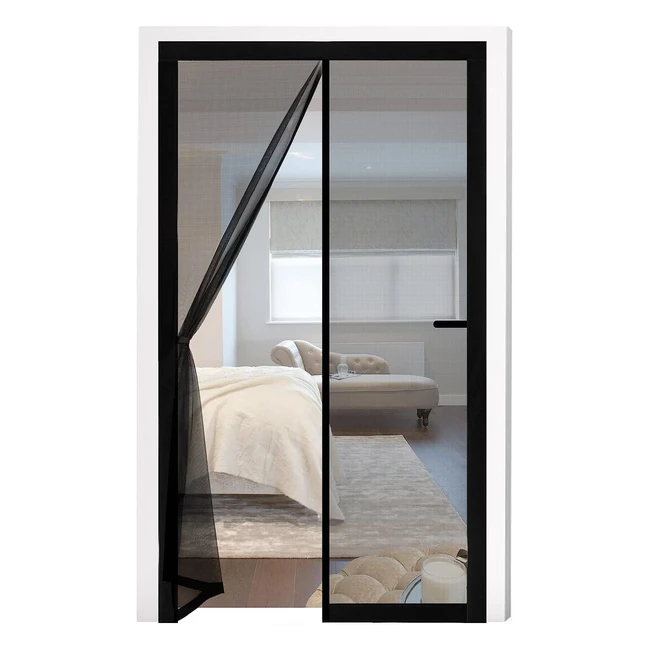 Mosquitera magnética para puerta 100x220cm - Fibra de vidrio - Sin taladrar - Negro