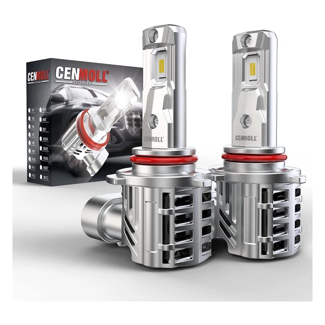 Cenmoll HB3 LED Headlight Bulb - 90W, 18000lm, 500 Brightness, 360° Adjustable Beam Angle