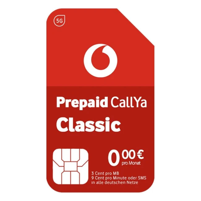 Vodafone Prepaid Callya Classic - Tarjeta SIM sin contrato - 9 ctmin o sms en r