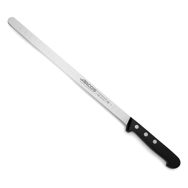 Cuchillo para Salmón Arcos Serie Universal - Acero Inoxidable Nitrum - 290mm - Mango Pom Negro
