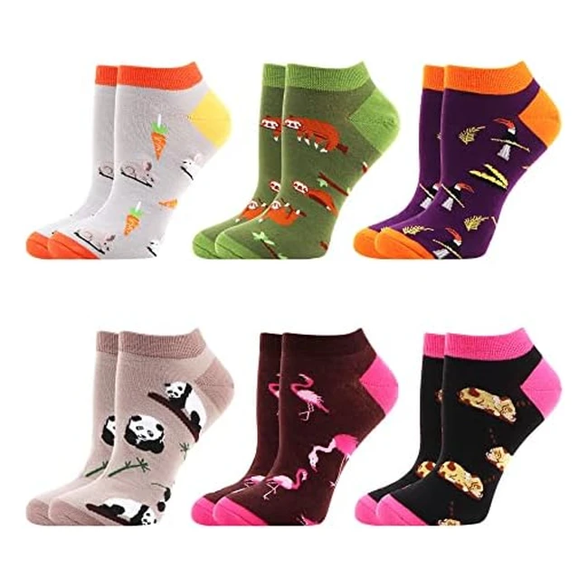 Calcetines cortos de algodón fantásticos, coloridos y divertidos - Wecibor 612 pares