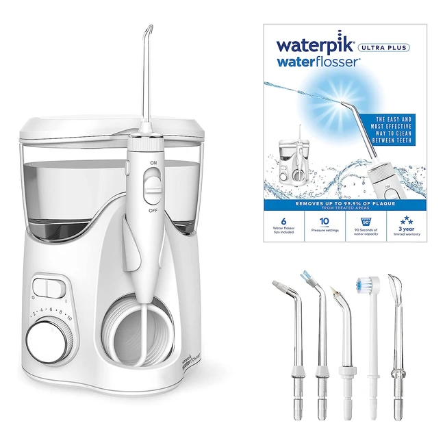 Waterpik Ultra Plus Water Flosser - Advanced Plaque Removal - 5 Tips - 10 Settin