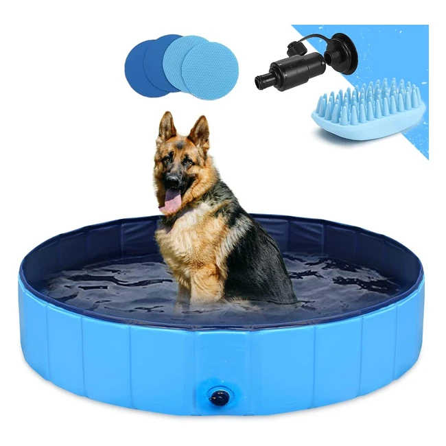 GoStock Dog Pool - Portable PVC Dog Bath for Large Dogs - 48x12 - Bonus Pet Bath