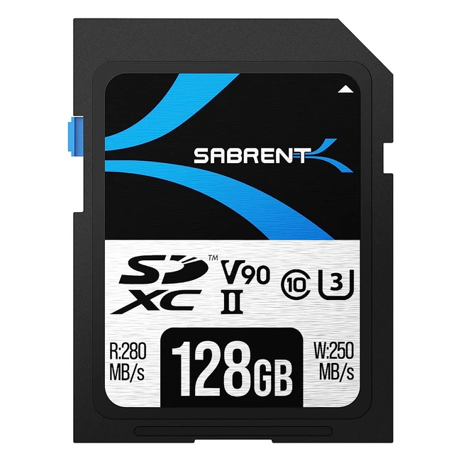Tarjeta SD Sabrent Rocket V90 128GB SDXC UHSIII Velocidades R280 Mbs W250 Mbs